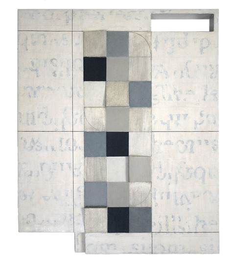Illumined Variation Mid-size Constructions oil on mixed media with collage on canvas over shaped support