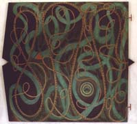 Snake in the Grass Highlights oil, mixed media on canvas