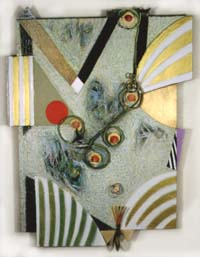 Owl - Realm of the Dead Sun Highlights oil and mixed media on canvas