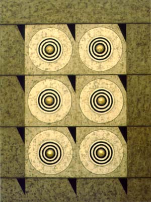 Aegis Major Highlights oil, goldleaf on aluminum plate and canvas
