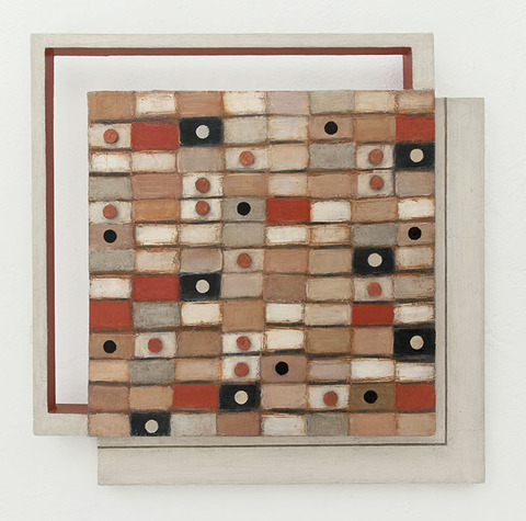 One by One Small Constructions oil on wood, aluminum plate, on canvas over panel