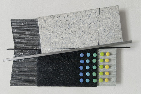 Betwixt Small Constructions oil on mixed media on canvas over shaped support