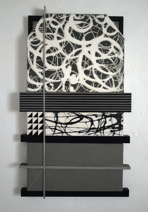 Timepiece Mid-size Constructions oil on wood, canvas over panels