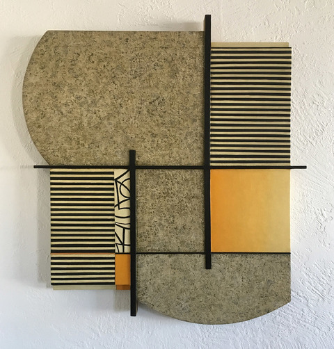 Counterbalance Mid-size Constructions Oilon canvas,wood over shaped panel