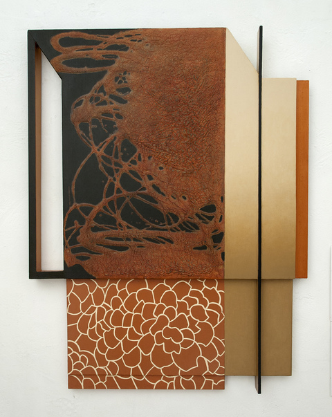 Paintrly Architectonics (O) Mid-size Constructions Oil on canvas, wood over shaped panel