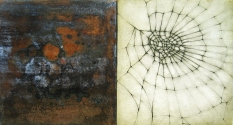 Luisa Sartori Lines & Weather Oil, copper leaf, graphite on wood
