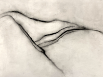 Luisa Sartori Waves oil paint on gessoed paper