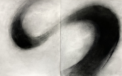 Luisa Sartori Waves oil paint, graphite on gessoed paper