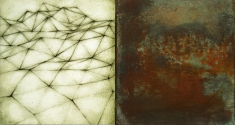 Luisa Sartori Lines & Weather Oil, copper leaf, graphite on wood