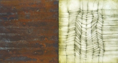 Luisa Sartori Lines & Weather oil, silver leaf, iron dust, graphite on wood