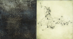 Luisa Sartori Lines & Weather oil, silver leaf, graphite on wood