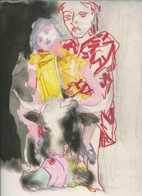 LINDA VERKLER Drawings and Mixed Water color, ink, pencil