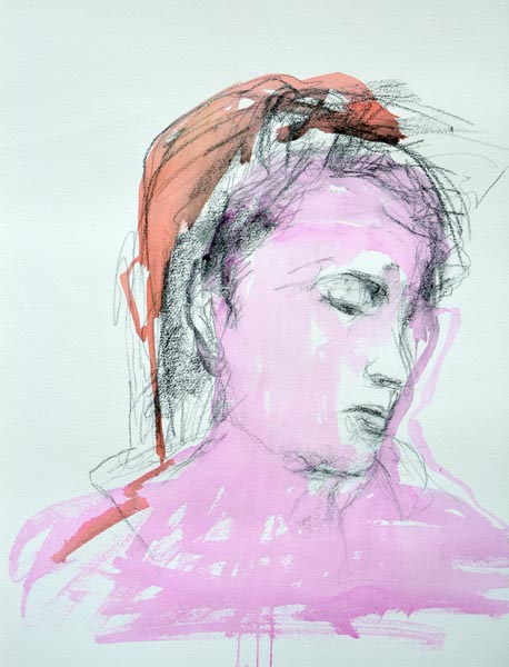 LINDA VERKLER He Said She Said Charcoal, watercolor on paper