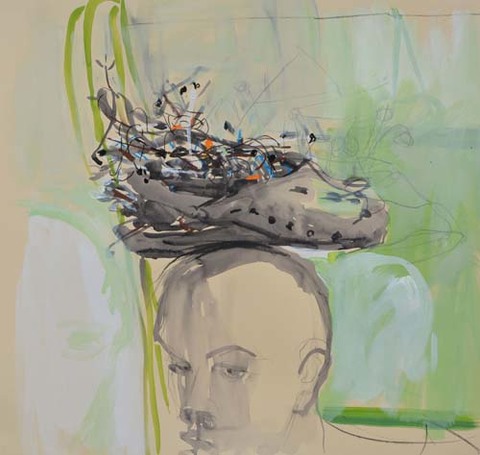 LINDA VERKLER He Said She Said Watercolor, pastel, charcoal on paper