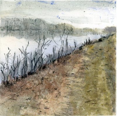 River Walks (triangle path) River Walk: Monoprints Drypoint and monotype