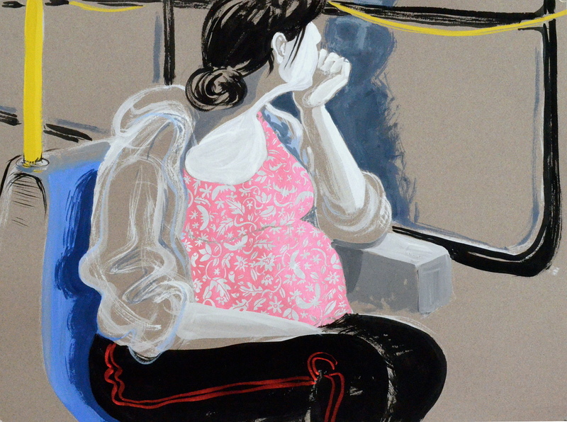  2019-2018 gouache on gray paper