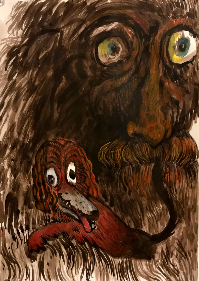  2019-2018 ink and crayon on paper