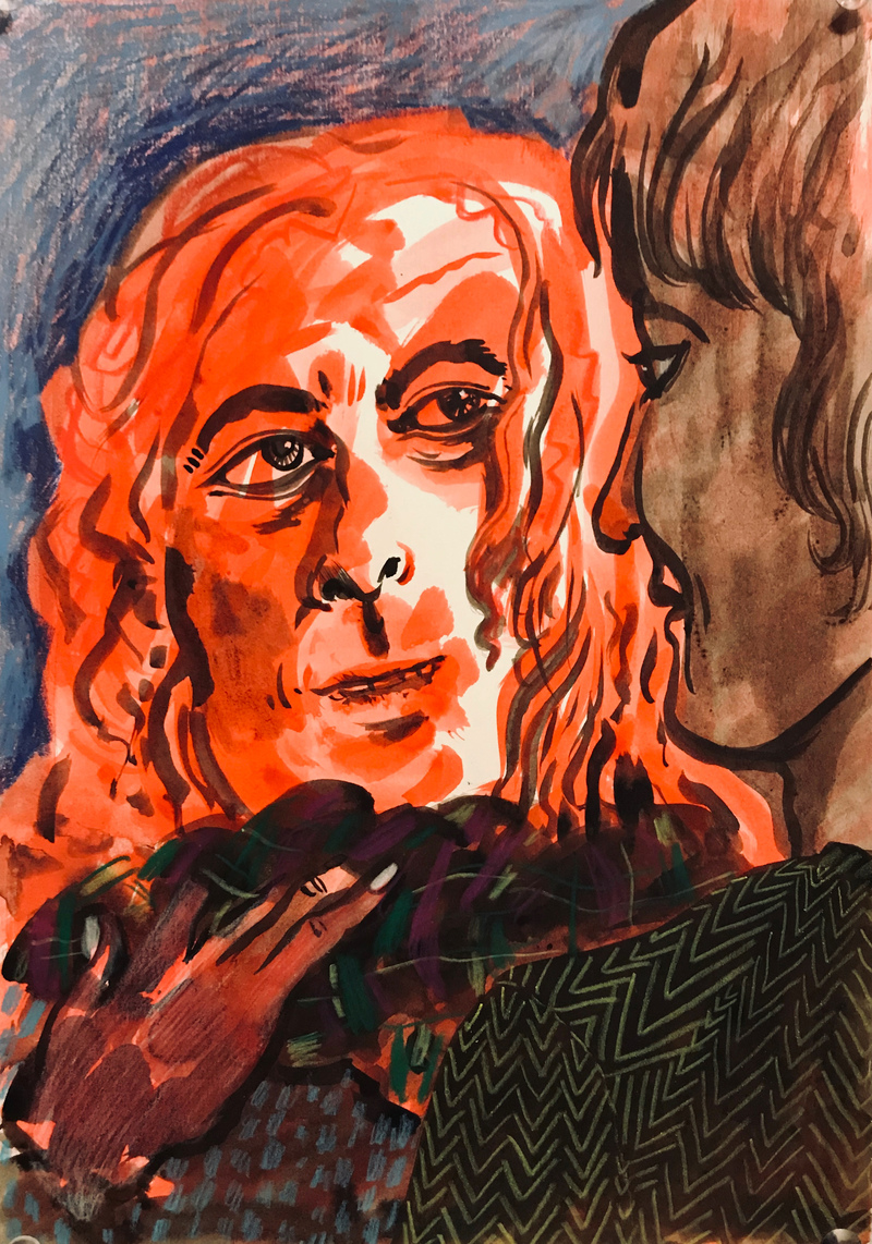  2019-2018 ink and crayon on paper