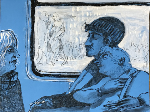  2021-2020 charcoal and acrylic on paper