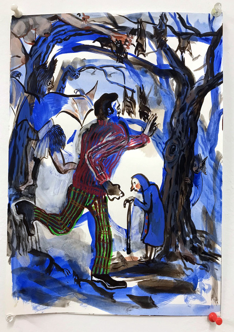  2022-2023 Gouache and crayon on paper