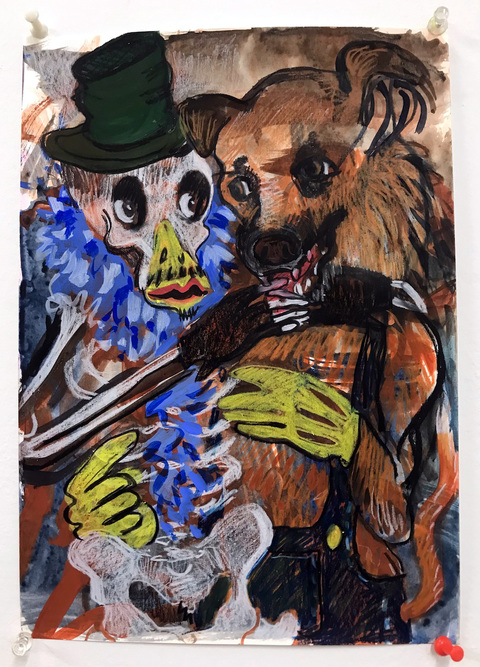  2022-2023 Gouache and crayon on paper