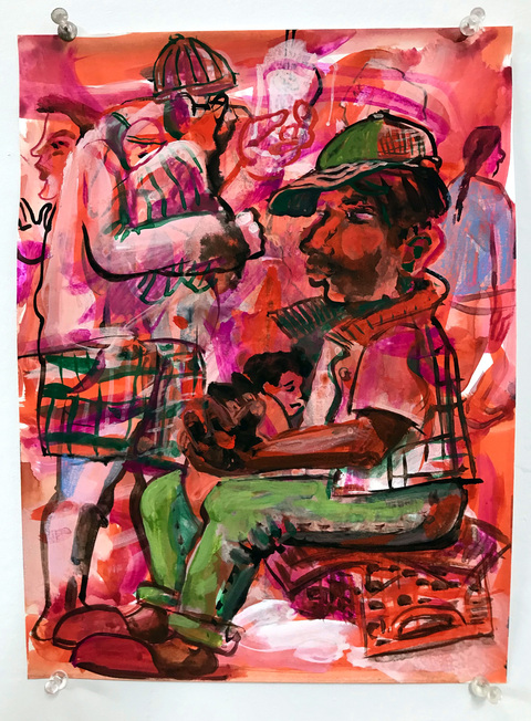  2022-2023 Gouache and crayon on paper