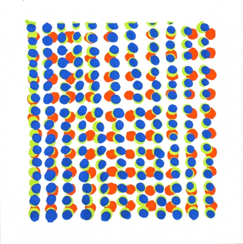 Manuela Friedmann Series: Grids (color) gouache on paper