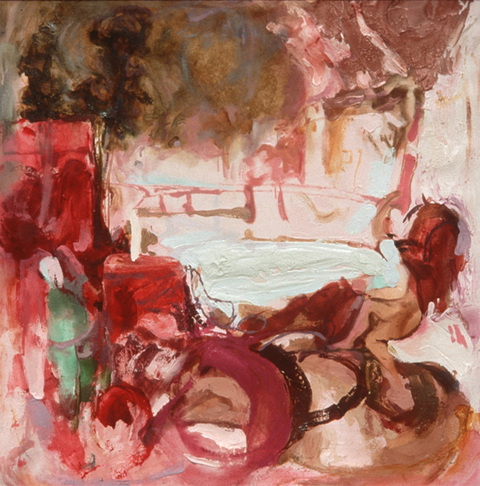 Margaret Keller Expatriates Series oil and wax on canvas