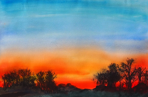 Margaret Matheson                                 Fine Art  Sunsets Watercolor