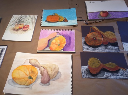 Maria Katzman Student Art Work  Cray-Pas and watercolor