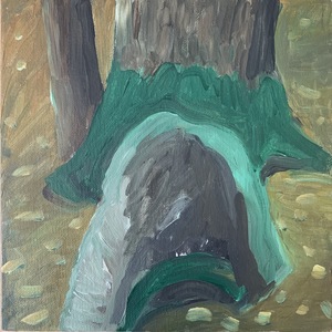 Marie Van Elder  Coastal Project: Ode to the Stump  acrylics on canvas board