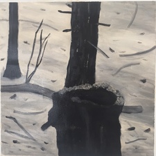 Marie Van Elder  Coastal Project: Ode to the Stump  acrylic, oil on canvas