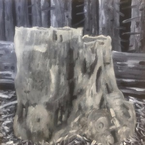 Marie Van Elder  Coastal Project: Ode to the Stump  acrylic, oil on canvas