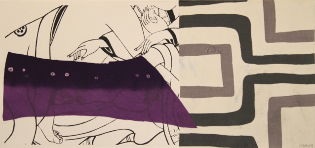 Marina Adams Erotics Inkjet print and fabric on paper