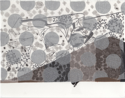 Marina Adams Erotics Inkjet print, gouache and fabric on paper