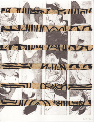 Marina Adams Erotics Inkjet print and fabric on archival paper