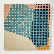 Marsha Goldberg Paintings on wood  2025 acrylic and graphite on wood