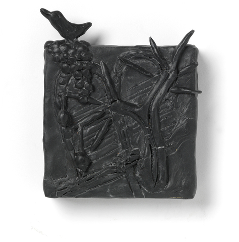 Marsha Nouritza Odabashian Low-Relief: Reliquaries, 2015-2016  Model Magic on wood panel
