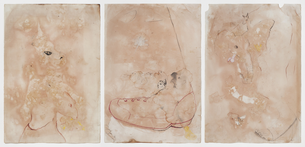 Marsha Nouritza Odabashian Drawing/painting/collage  Onionskin Dye and Mixed Media on Stonehenge Paper
