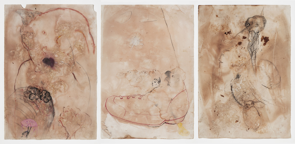 Marsha Nouritza Odabashian Drawing/painting/collage  Onionskin Dye and Mixed Media on Stonehenge Paper