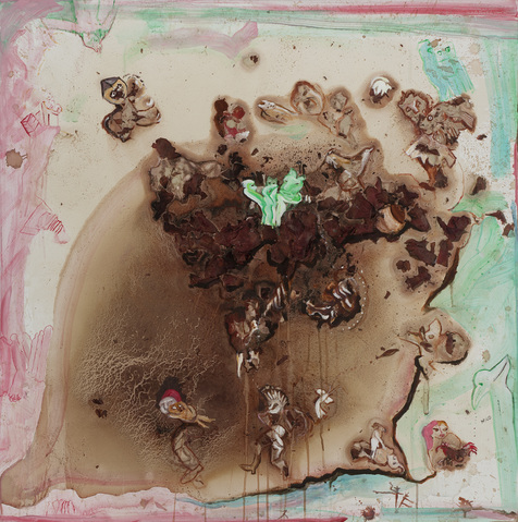Marsha Nouritza Odabashian Paintings  Onionskins and Dye with Acrylic Paint on Canvas
