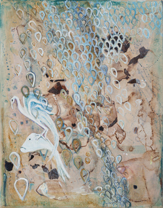 Marsha Nouritza Odabashian Paintings  Acrylic paint, onionskin dye and India ink on stretched  canvas