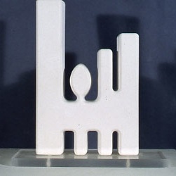 Martha Schlitt BRICKS AND PLASTER Hydrocal on plexiglass base