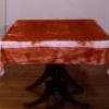  INSTALLATIONS paprika, dining table, damask fabric