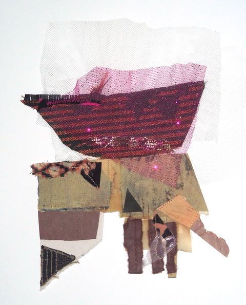 Martie Zelt Recent "Tiny Tims" Mixed papers and fabric