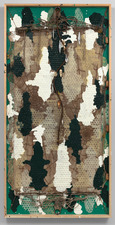 martin kline Painting Encaustic, hammock, fish net and lures on panel