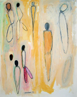 Marty Greenbaum FIGURES mixed media on paper