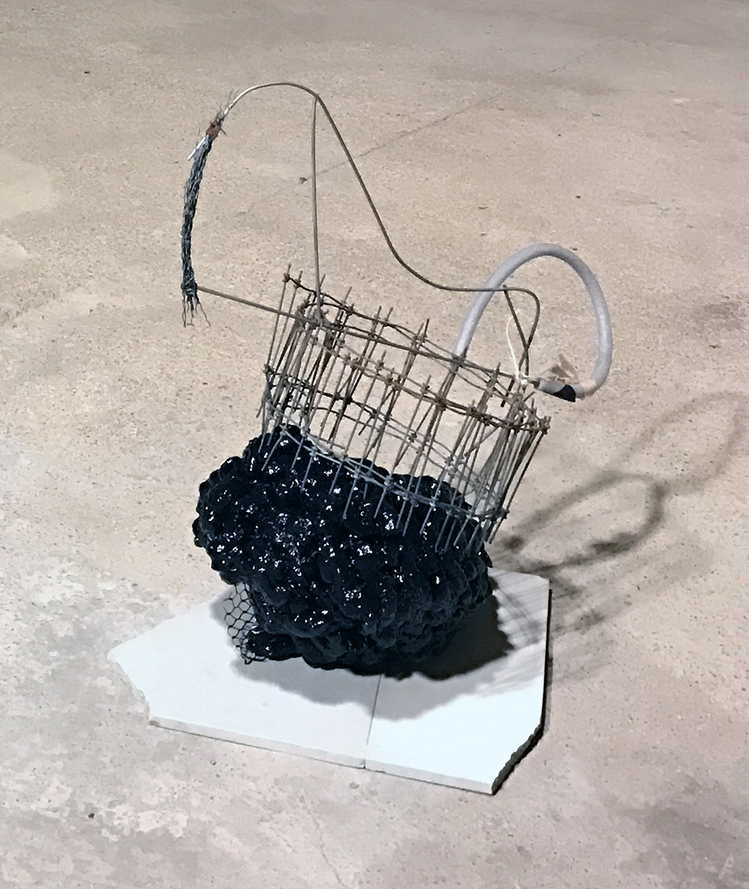 CUPIDO at the BUGGY FACTORY, BUSHWICK, BROOKLYN INCIPIENCES | The Buggy Factory, Bushwick Brooklyn | 2016 metal, foam, stone, plastic, twine