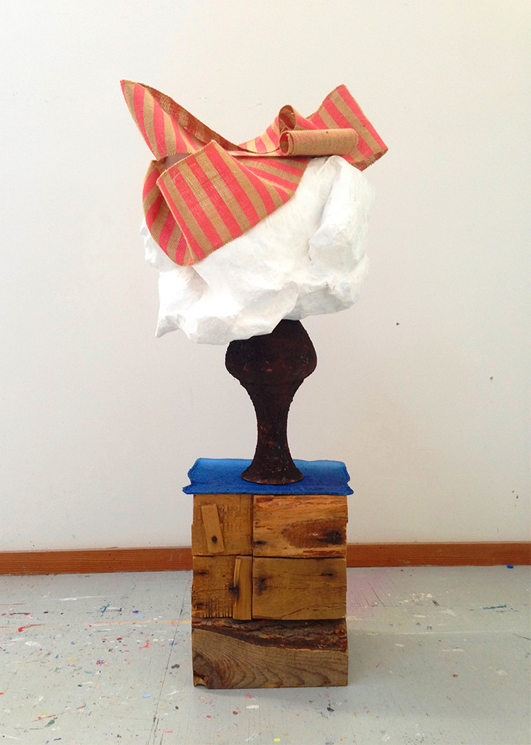 OUTRE MER INCIPIENCES | The Buggy Factory, Bushwick Brooklyn | 2016 plastic, paper, wood, burlap, glass, cotton, acrylic, oil