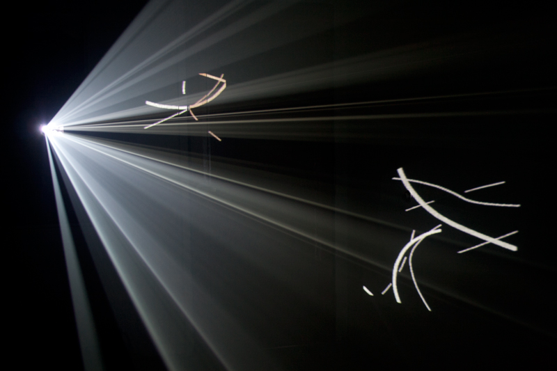 Masako Miyazaki Glyph (installation) Digital projection, animation, mirrors, fog